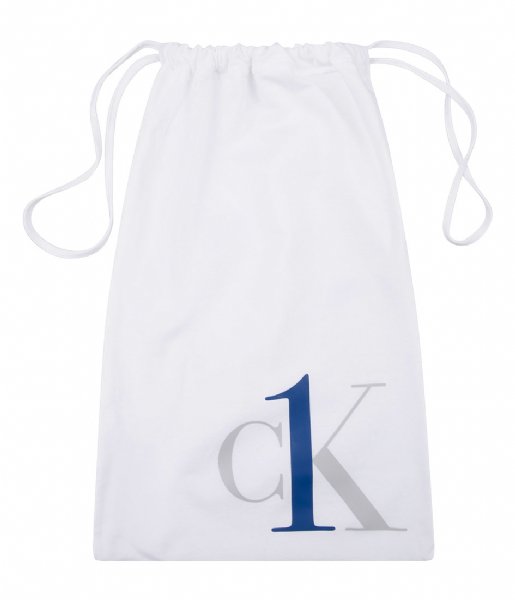 Calvin Klein  Short Sleeve Short Set White Top Overstock Logo Bottom (WI7)